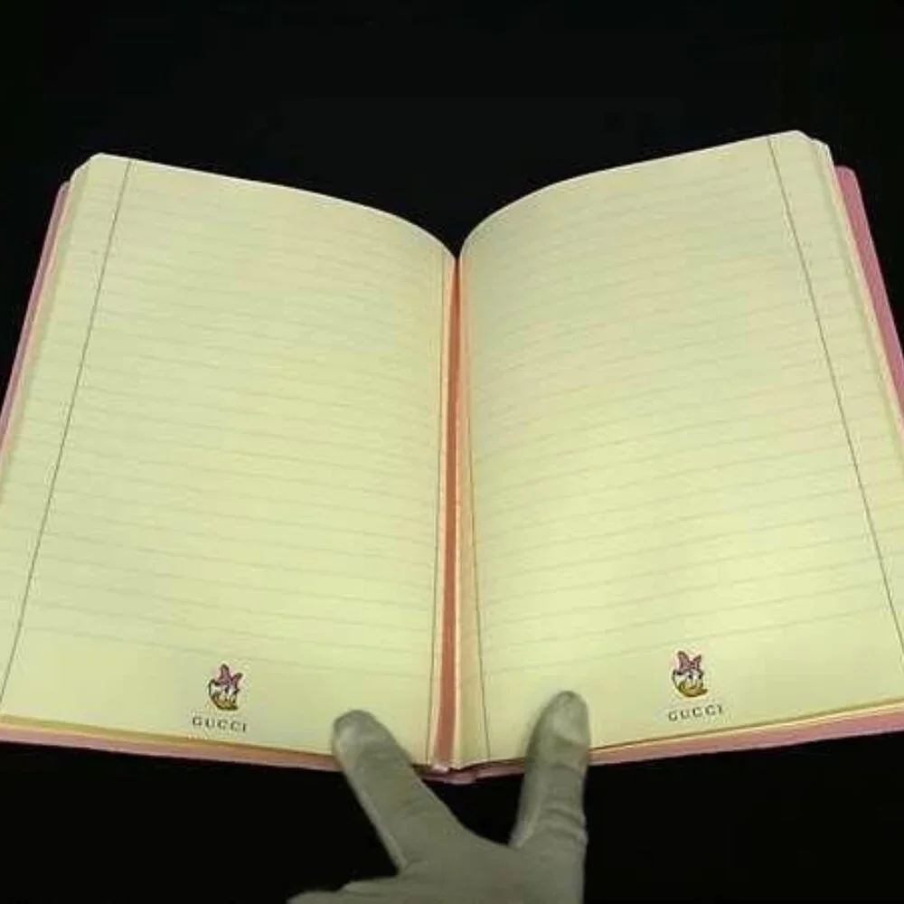 Gucci Disney Collaboration Daisy GG Pattern Leather Notebook Brown